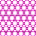 Pattern of many pink balls on a white background.